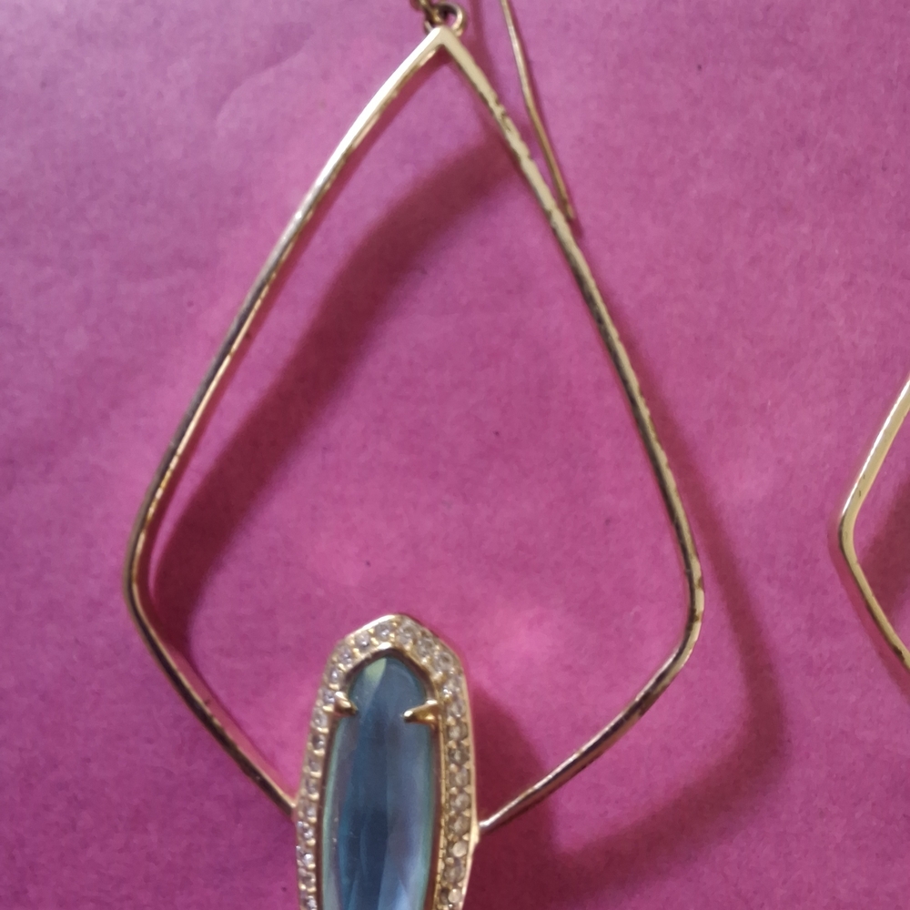 Kendra Scott Gold and Blue Elegant Earrings